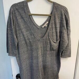 Express Charcoal Long Sleeve V-Neck Tee